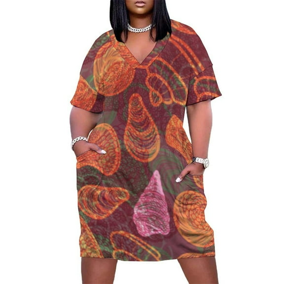 Seashell Pattern Vibrant Colors Design Summer Dresses for Women Beach Boho