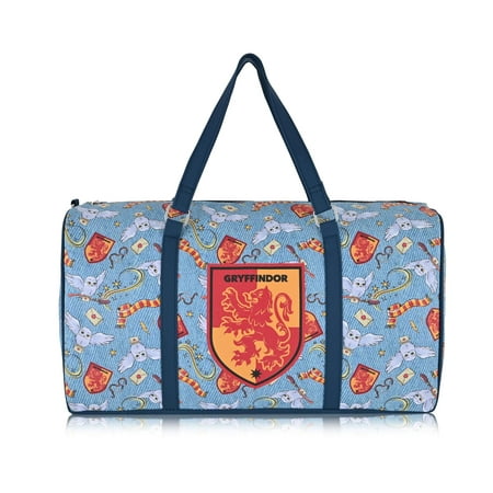Harry Potter Travel Bag Duffle Bag Overnight Bag Weekender Bag | Mini 16 Inch Leather Gryffindor Classic Premium Travel Duffle Bag for Women Men Adults