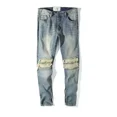 thumbnail image 5 of Pantalones vaqueros masculinos, pantalones vaqueros rotos estilo punk para hombre, pantalones ajustados, rotos, ajustados, con aberturas y agujeros, estilo vaquero elegante y atractivo, 5 of 5