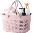 thumbnail image 1 of Portable Shower Basket, Plastic Storage Bag with Handle Toilet Bag Trash Can for Bathroom, University Dorm Essentials, Kitchen, Camping, Gym - Pink, 1 of 4