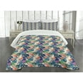 thumbnail image 3 of Ambesonne Tropical Quilted Bedspread Set 2 Pcs, Flowers of Exotic Plants, Twin Size, Multicolor, 3 of 5