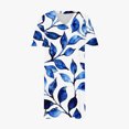 thumbnail image 4 of Pisexur Robes d'Été pour Femmes Mode à Imprimé Floral Robe Soleil Décontractée Ample à Col en V à Manches Courtes Robes T-Shirt Fluides Surdimensionnées Robe de Plage avec Poches Grande Taille Robe Mi-Mollet L-5TG, 4 of 5