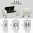thumbnail image 3 of HOMCOM Upholstered Storage Bench, Modern Ottoman Bench with Arms, Cream, 3 of 10
