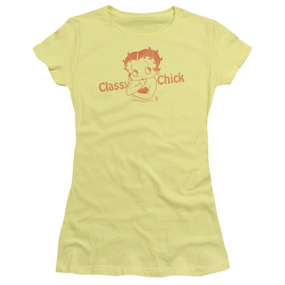 Betty Boop Classy Chick S/S Junior Women's T-Shirt Sheer Banana