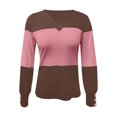 thumbnail image 4 of Hauts à Manches Longues pour Femmes Automne - Col en V, Coupe Ample, Tendance pour l'Automne, 4 of 4