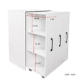 thumbnail image 5 of Bookcase 3-Tier Pull-Out Door Storage Cabinet with Wheels for Office Bedroom, White, 5 of 12