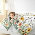 thumbnail image 4 of Manfei Colorful Flower Full Size Comforter Sets,Retro Rustic Floral Bedding Comforter Set,Natural Plant Theme Bedding Sets For Girl Kids,Microfiber Bedroom Decor Reversible,3pcs, 4 of 8