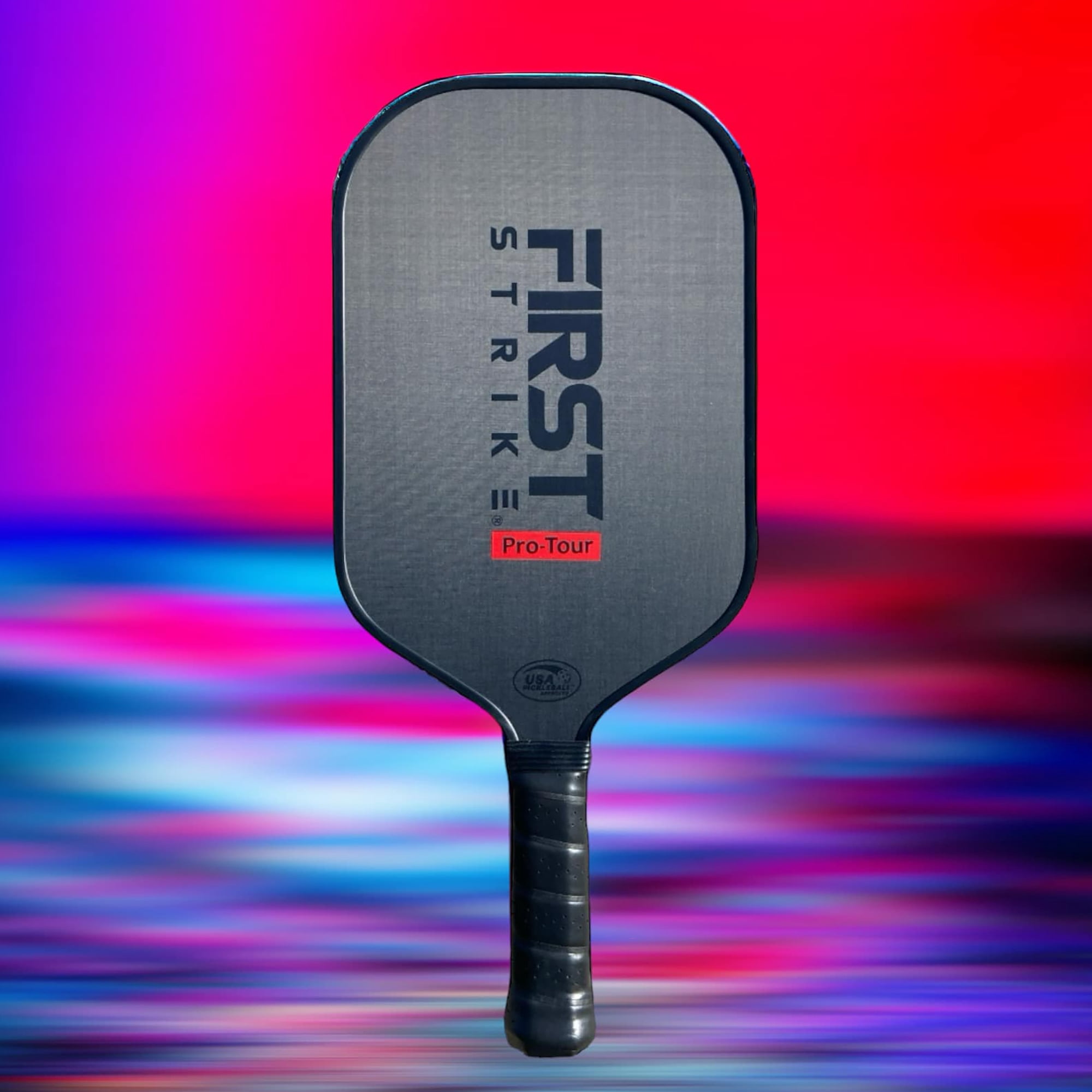 First Strike Pickleball: Pro-Tour Pickleball Paddle - Elongated, 16mm Thick Polymer Core, Carbon Fiber Surface, Advanced Edge Guard, 4 3/8" Grip, Gear