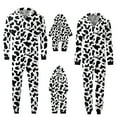 thumbnail image 6 of BJUTIR Women Mom Family Sets Cow Prints Hooded Zipper Jumpsuit Family Outfit Festive Pajama Sets, 6 of 9