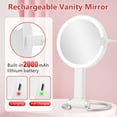 thumbnail image 3 of Makeup Mirror with Lights Rechargeable Lighted Vanity Mirror X/X Magnification Tabletop LED Make up Mirror, 3 of 7
