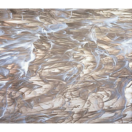 OCEANSIDE STAINED/FUSING GLASS SHEETS - PALE GRAY/WHITE WISPY FUSIBLE (Small 8" x 12")
