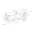 thumbnail image 4 of Farmhouse X-Metal 3-Open Cubbies Storage Entry Bench in Dark Walnut, 4 of 6