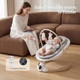 thumbnail image 4 of Electric Baby Swing for Newborn with Remote Control, Bluetooth, 5 Swing Speeds, Timer, 10 Lullabies, Interactive Toys, Side to Side Swing, Beige, 4 of 7