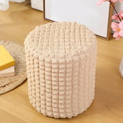 Round Ottoman Cover Ottoman Foot Rest Stool Covers for Dining Room Light