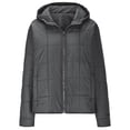 thumbnail image 3 of UYISJ Quilted Puffer Jacket Women Lightweight Short Zip Up Padded Coat Loose Fit Fall Winter Hooded Coats with Pockets Gray M, 3 of 8