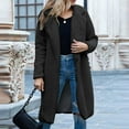 thumbnail image 2 of Verugu Winter Jackets for Women, Women's Oversized Winter Warm Coats, Women Long Sleeve Open Front Loose Solid Blouse Coat Blouse Overcoats Outwear Coats Black B XXL, 2 of 7