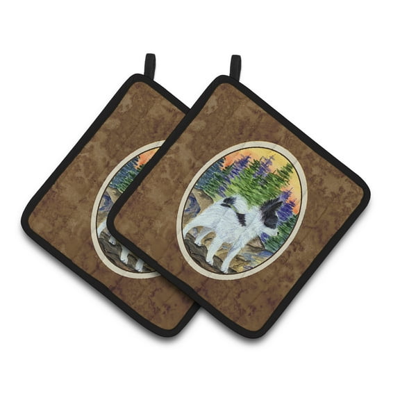 Carolines Treasures SS8194PTHD Papillon Pair of Pot Holders, 7.5HX7.5W, multicolor