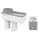 thumbnail image 2 of Soporte para cepillos de dientes Loviver, dispensador automático de pasta de dientes, organizador de baño para montaje en pared. 2 tazas de gris, 2 of 9