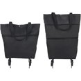 thumbnail image 1 of (2 Pcs, Noir) Chariot de Courses Pliable, Chariot de Courses sur Roues, Sacs Fourre-Tout Réutilisables, Chariot de Courses Léger, 1 of 4