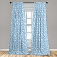 thumbnail image 5 of Ambesonne Ocean Curtains, Pattern with Dolphins, Pair of 28"x95", Pale Blue White, 5 of 5