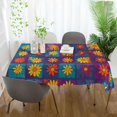 thumbnail image 3 of Yayeee Tablecloths 54" x 54" Rectangle Wrinkle Resistant Party Table Cover, Colorful Checkered Daisy, 3 of 8