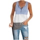 thumbnail image 2 of Puntoco Mujeres Casual Corto Sin Mangas Cuello en V Raya Suelta Camiseta Blusa tops Chaleco Puntoco Puntoco-682, 2 of 5