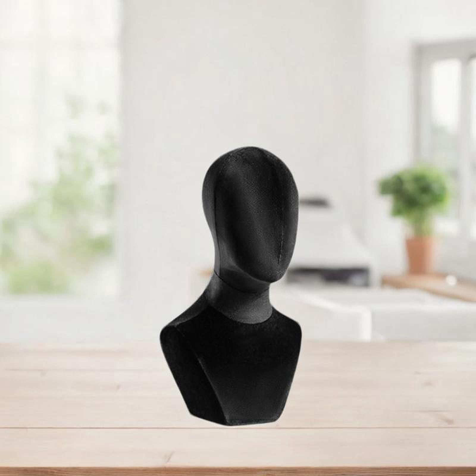 Serenable Bust Mannequin Head Versatile Holder for Headdress Commercial Use Hats Black