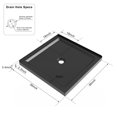 thumbnail image 5 of 36"x36" Shower Base，3.3" Height，Anti-slip Acrylic Center Drain Double Threshold Shower Basin，Black, 5 of 5