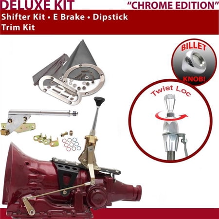 American Shifter C4 Shifter Kit Chrome 6 in. E Brake Trim Kit Dipstick for F7F53