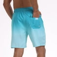 thumbnail image 7 of VEKDONE Mens Drawstring Athletic Shorts Gradient Print Beach Shorts Elastic Waist Quick Dry Workout Shorts Casual Loose Fit Breathable Vacation Shorts with Pockets Light Blue XXL, 7 of 7