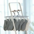 thumbnail image 4 of COFEST 12-Clip Foldable Clothes Drying Hanger - Gray, Space-Saving Design for Indoor & Outdoor Use, Perfect for Children & Adults' Socks, Underwear, Towels, Bras, and More Gray, 4 of 9