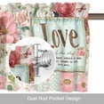 thumbnail image 6 of Vintage Love Roses Valance Curtain Floral Leaf Watercolor Flower Window Valances Rod Pocket Short Curtains Window Treatments for Kitchen Bedroom Bathroom Laundry 42" x 18", 6 of 9