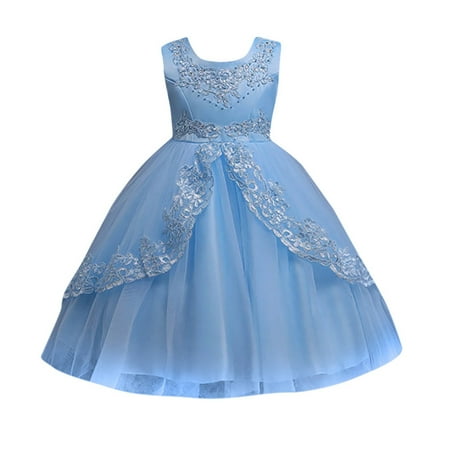 

QWERTYU Infant Baby Toddler Child Children Kids Floral Summer Dresses for Girl Sleeveless Dress Bow Sundress 3Y-11Y