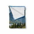 thumbnail image 2 of Landscape Soft Flannel Fleece Throw Blanket, Summer Morning on Bohinj Lake in National Park Slovenia Greenery Nature, Cozy Plush for Indoor and Outdoor Use, 60" x 80", Green Blue Yellow, by Ambesonne, 2 of 6