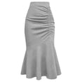 thumbnail image 2 of Women's Elegant Midi Fishtail Skirt Business Formal Skirts Ruffle Hem Fishtail Skirt, 2 of 5