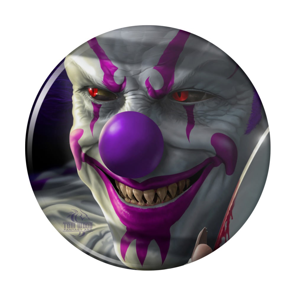 Graphics And More Mischief The Evil Purple Clown Pinback Button Pin.