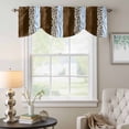 thumbnail image 6 of Brown Blue Western Tie Up Valances Curtain, Adjustable Kitchen Tiger and Leopard Print Vertical Stripes Valances for Windows Decor, Rod Pocket Short Curtains Set for Bedroom/Bathroom, 42"x12", 6 of 9
