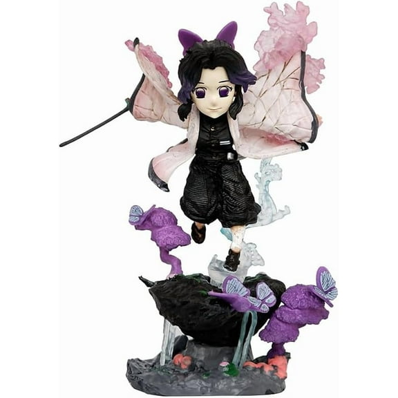 New Tanjirou, Nezuko Figure Statues 10cm/3.9inch PVC Character Figurine Cosplay Action Figures Model Collectible Anime Ornament (Kochou Shinobu)