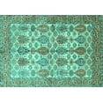 thumbnail image 1 of Ahgly Company Machine Washable Indoor Rectangle Persian Turquoise Blue Traditional Area Rugs, 4' x 6', 1 of 4