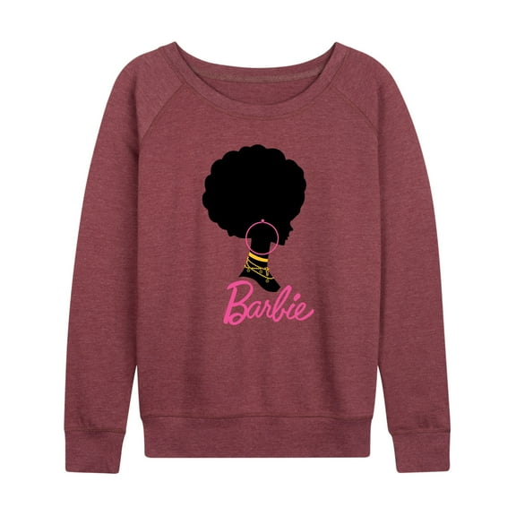 Barbie - Afro Barbie with Hoop Earrings - Women's Lightweight French Terry Long Sleeve Shirt