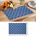 thumbnail image 6 of Dark Blue Morocco Placemats Set of 6 Ethnic Abstract Geometric Quatrefoil Grid Place Mats Indoor Wipeable Table Mats Washable Dining Table Placemats for Kitchen Holiday Party Home Decor 13x19 Inch, 6 of 9