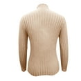 thumbnail image 6 of Juslio Women Sweaters Pullovers Sweaters Solid Crew Neck Long Sleeve Knit Khaki, 6 of 6
