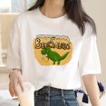 thumbnail image 3 of Camiseta de mujer con estampado de dinosaurio y cerveza, camiseta de manga corta para mujer, ropa de los años 2000, 3 of 5