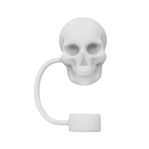Taza con Paja Halloween Esqueleto Hierba Sombrero Taza de Hielo de Silicona de Grado Alimenticio 10 Mm Cubierta de Hierba de Silicona Edición de Auriculares Silicona de Grado Alimenticio