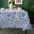 thumbnail image 2 of Vinyl Tablecloth with Flannel Backed Waterproof Oil-Proof PVC Table Cloth Wipeable Spill-Proof Plastic Table Cover for Indoor and Outdoor(Flower, 60 x 84 Inch Rectangle), 2 of 6