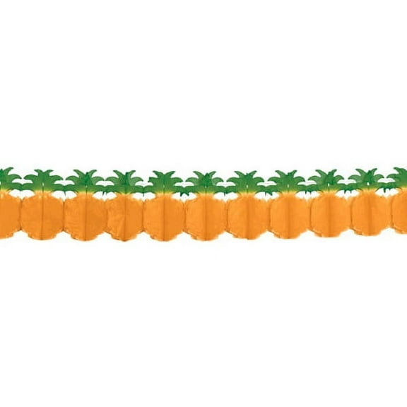 Amscan Various Hawaiian Luau Pineapple Tissue Garland (12ft) #Model 220278