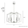 thumbnail image 6 of Hunter - Zoanne 6-light Brushed Nickel, Large Chandelier, Dimmable, Modern Style, Geometric Shaped, for Bedrooms, Dining, Living Rooms - 19573, 6 of 7