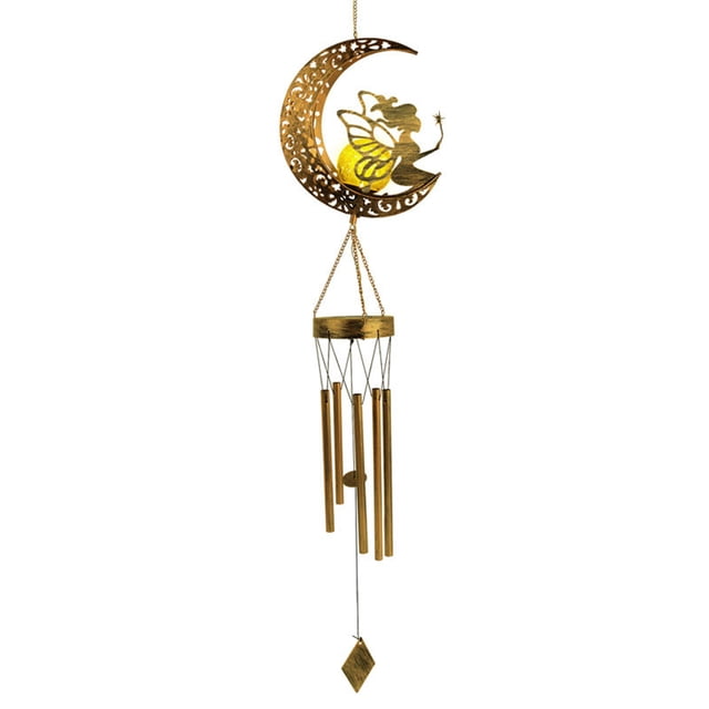 Solar Powered Windchime Light Room Sala Luna Romántico Viento CHIME LED Lámpara DC 1.2V Decoración del hotel Decoración del hotel Suministros para el hogar Kearding HA011212-00B