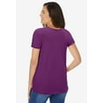 thumbnail image 2 of Woman Within Plus Size Perfect Short-Sleeve Shirred U-Neck Tunic, 2 of 6