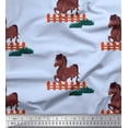 thumbnail image 1 of Soimoi Rayon Fabric Horse Kids Print Fabric by Yard 56 Inch Wide, 1 of 3